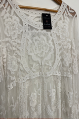 Pre-Loved Sheer Lace LS Dress S/M