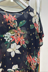 Pre-Loved Navy SS Floral Top S