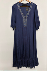 Pre-Loved Lucabella Navy SS Beaded Long Dress L