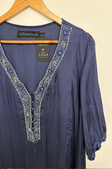 Pre-Loved Lucabella Navy SS Beaded Long Dress L