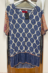 Pre Loved Tiger Lily Blue/Orange SS Top  S