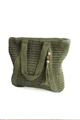 Stilen Cleo Straw Shoulder Bag - GREEN
