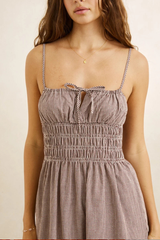 Rhythm London Check Midi Dress - CHOCOLATE