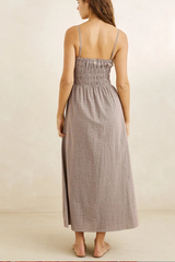 Rhythm London Check Midi Dress - CHOCOLATE