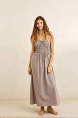 Rhythm London Check Midi Dress - CHOCOLATE