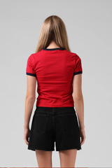 RPM Stripe Ringer Tee - NAVY/RED