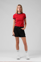 RPM Stripe Ringer Tee - NAVY/RED