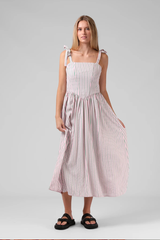 RPM Sofia Midi Stripe Dress - PINK/GREEN