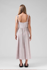 RPM Sofia Midi Stripe Dress - PINK/GREEN
