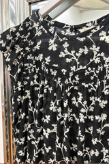Pre Loved Country Road Top. Black/White. Frilled Short Sleeve S