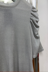 Pre-Loved Decjuba Grey Sparkly SS Top M