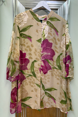 Pre-Loved Susan Blake Cream/Pink Floral LS Top 22