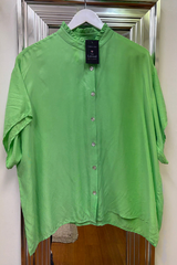 Eb & Ive Lime Frilled Neck SS Shirt OS