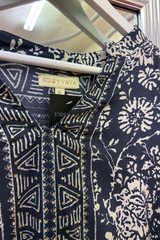 Pre-Loved Ruby Yaya Navy/White LS Beaded Top M