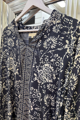 Pre-Loved Ruby Yaya Navy/White LS Beaded Top M