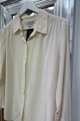 Pre-Loved 100% SILK Alfani Cream LS Shirt 10