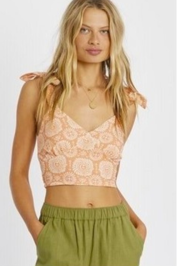 Sisstrevolution Always Golden Woven Tank Top - SUNSET