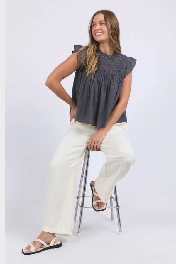 Foxwood Adelyn Top - Charcoal