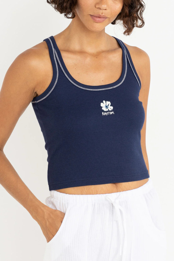 Rhythm Flower Tank Top - INK