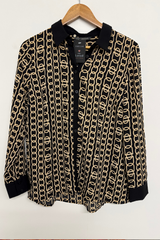 Pre-Loved Liz Jordan Black/Gold Chain LS Shirt 12