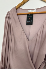 Pre-Loved Esther Mauve Silky LS Dress 16