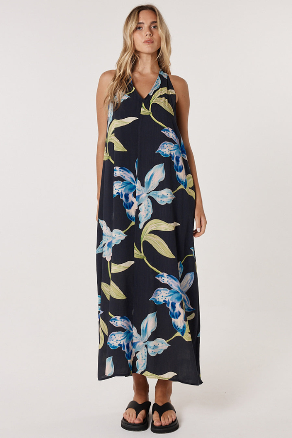 Fate & Becker Athena Maxi Dress - Black Floral