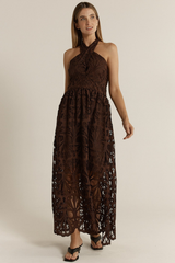 Fate & Becker Elara Broderie Dress - Chocolate