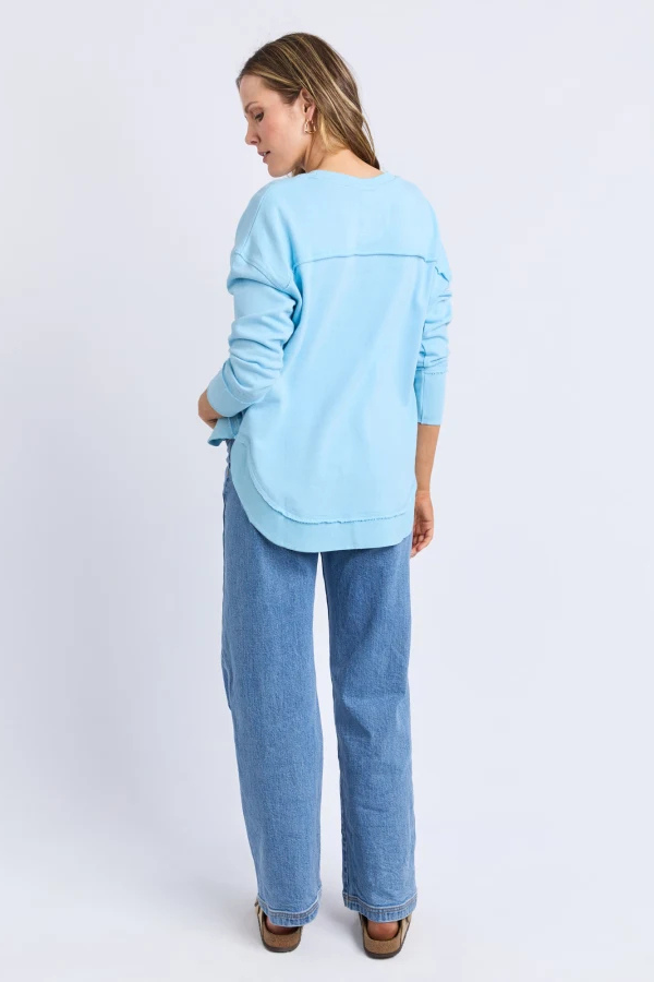 Foxwood Simplified Metallic Crew - LT Blue/Lime