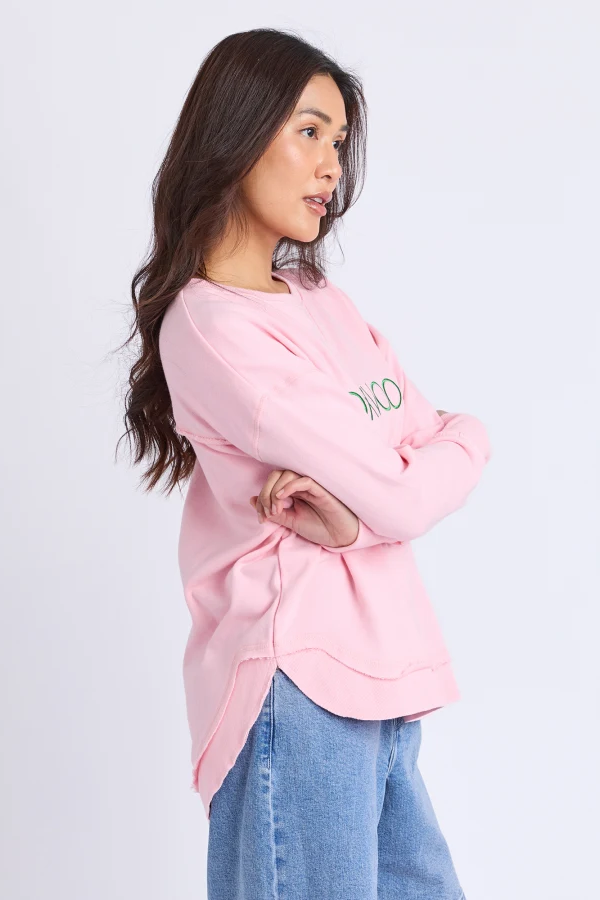 Foxwood Simplified Metallic Crew - Pink/Green