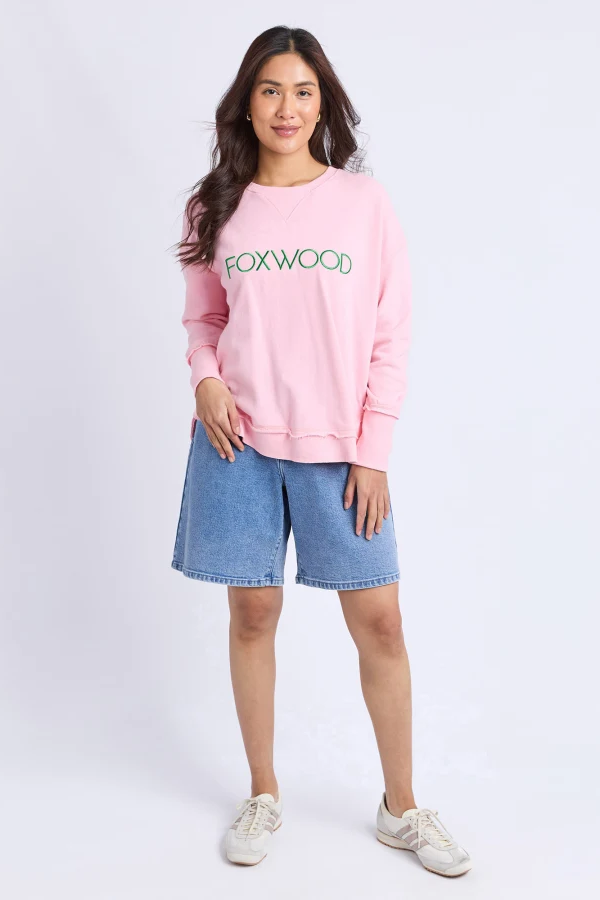 Foxwood Simplified Metallic Crew - Pink/Green