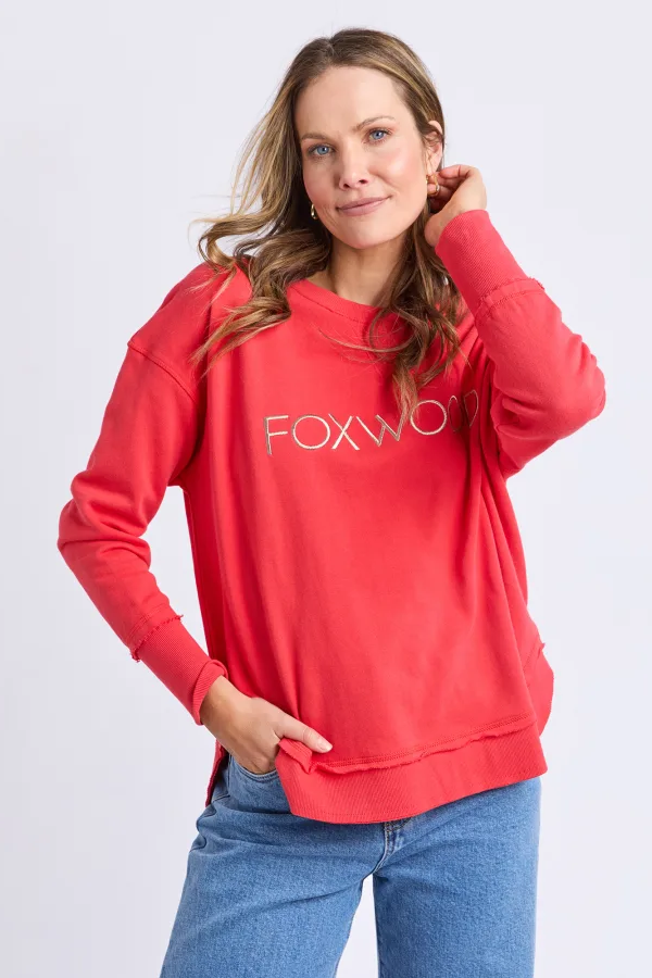 Foxwood Simplified Metallic Crew - Red