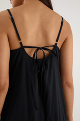 Ivy & Jack Lately Black Strappy Tiered Maxi Dress