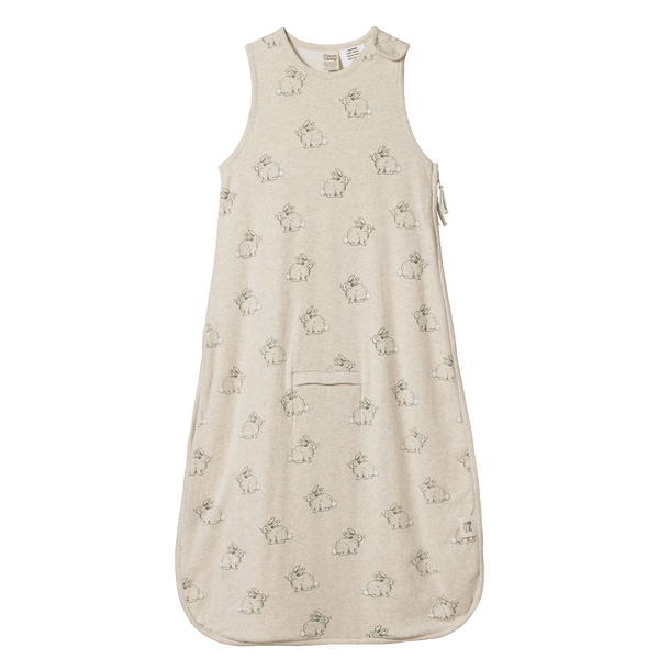 Nature Baby Organic Cotton Sleeping Bag - Cottage Bunny Oatmeal Marl 0-24M