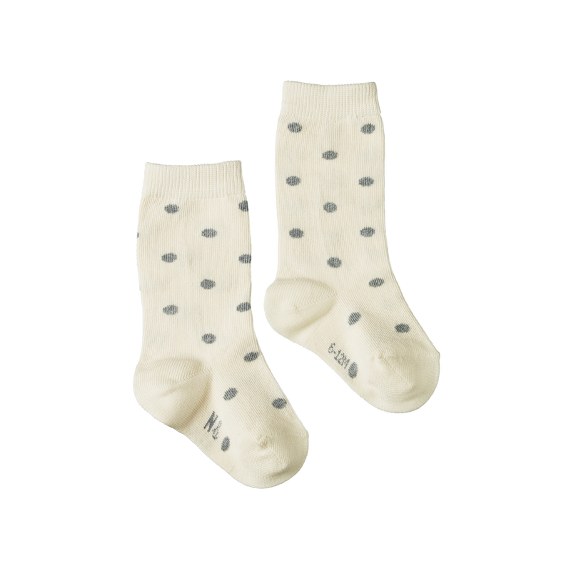 Nature Baby Organic Cotton Socks - Grey Polka Dot