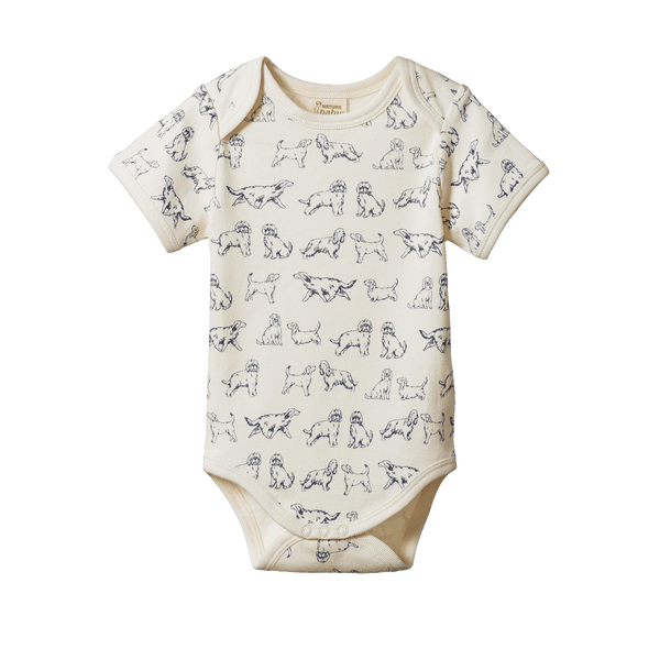Nature Baby Short Sleeve Bodysuit - Dog Days Print