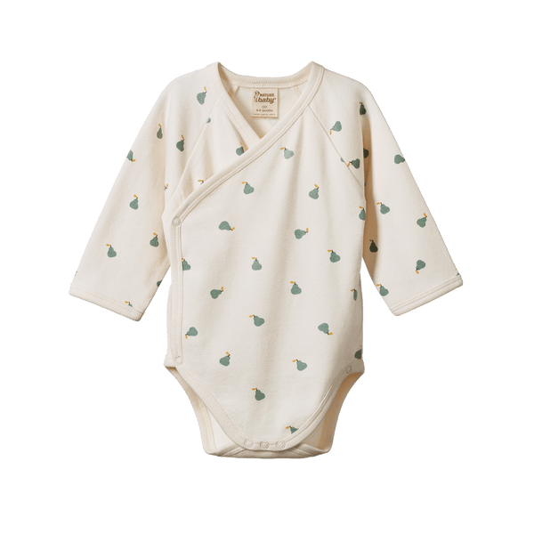 Nature Baby Kimono Bodysuit - Petite Pear Print