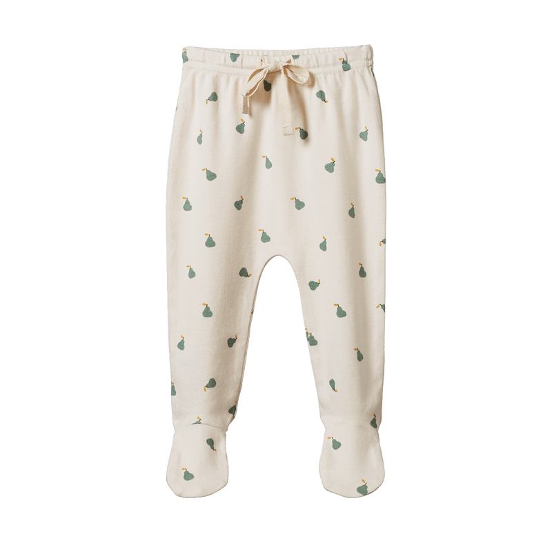 Nature Baby Footed Rompers - Petite Pear Print
