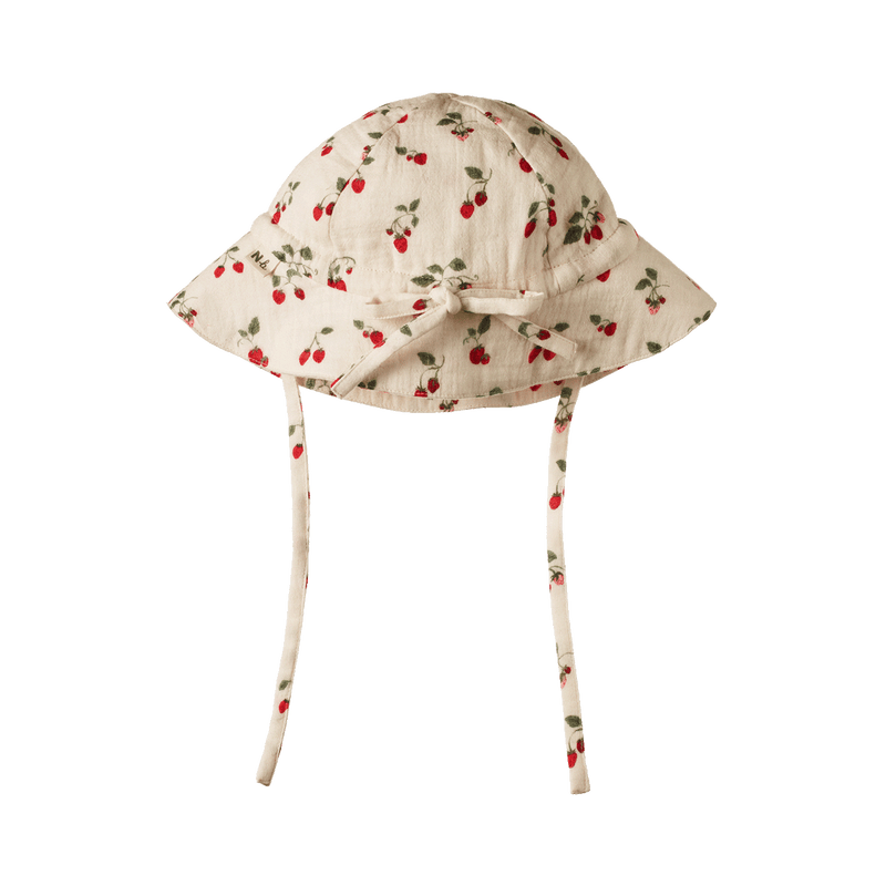 Nature Baby Muslin Sunhat - Strawberry Blush Print