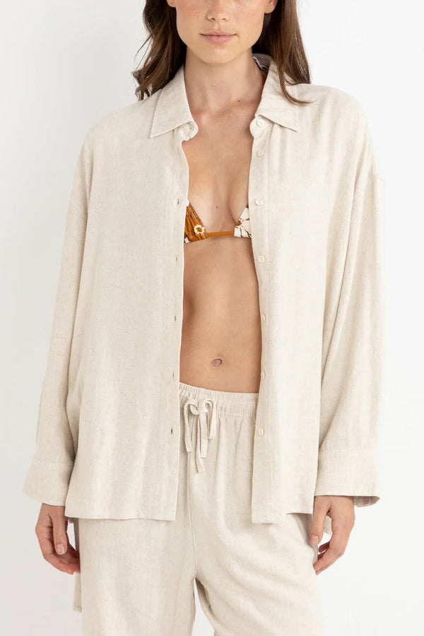 Rhythm Sunray Oversized Long Sleeve Shirt - OAT