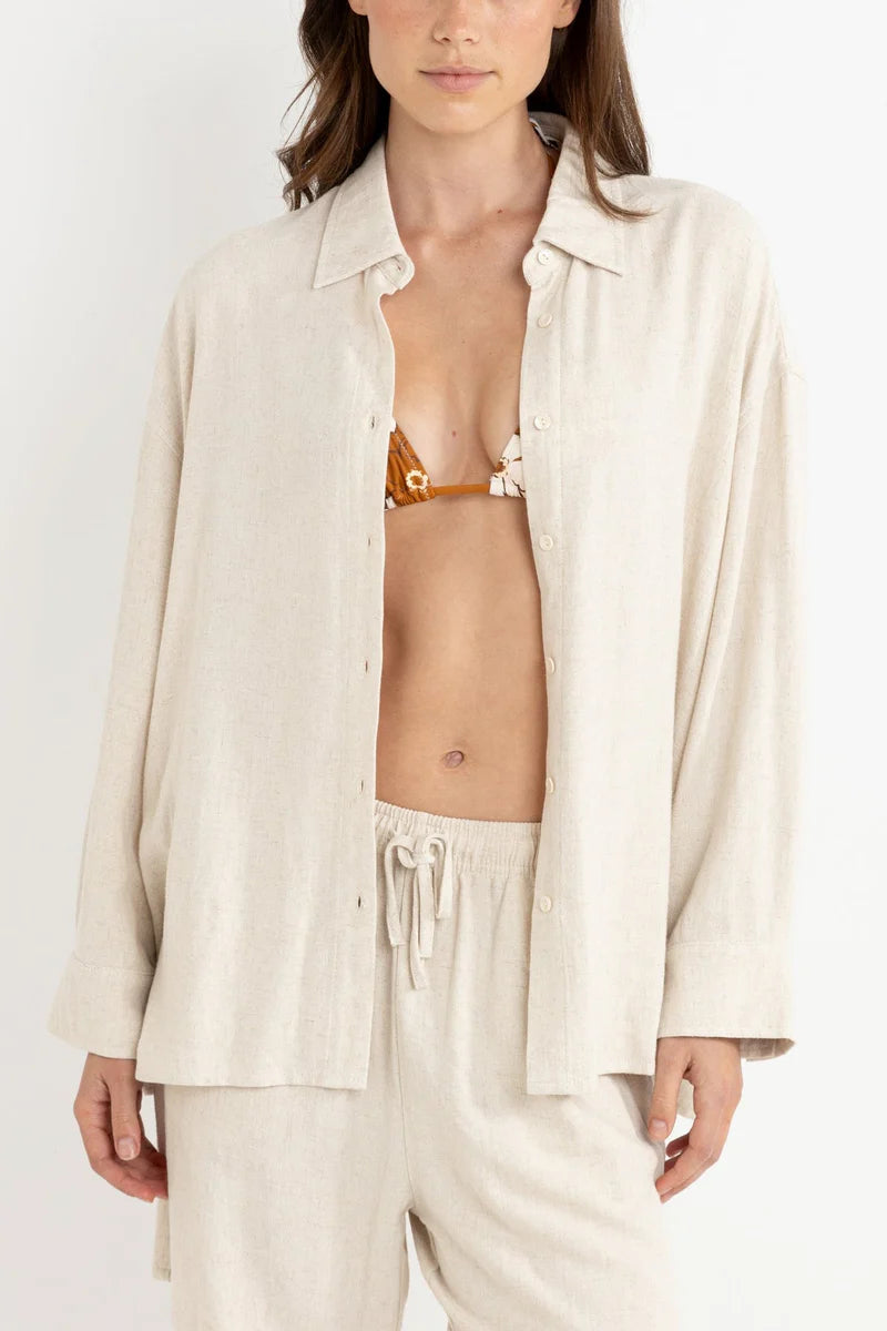 Rhythm Sunray Oversized Long Sleeve Shirt - OAT