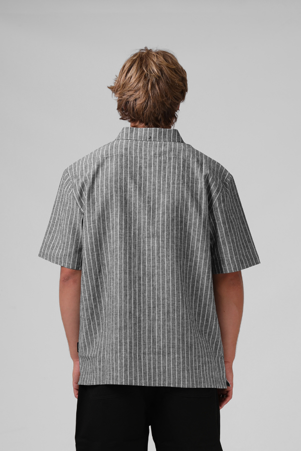 RPM Linen Stripe SS Mens Shirt