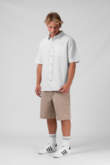 RPM Linen Stripe SS Mens Shirt