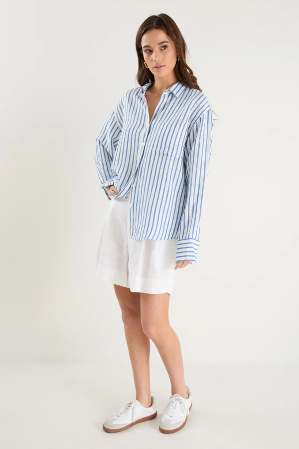 Re:Union Exalted Oversized Shirt - Blue Stripe