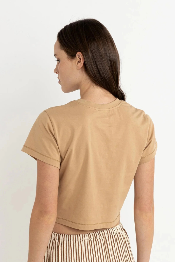Rhythm Follow The Sun Crop Crew Tee - SAND