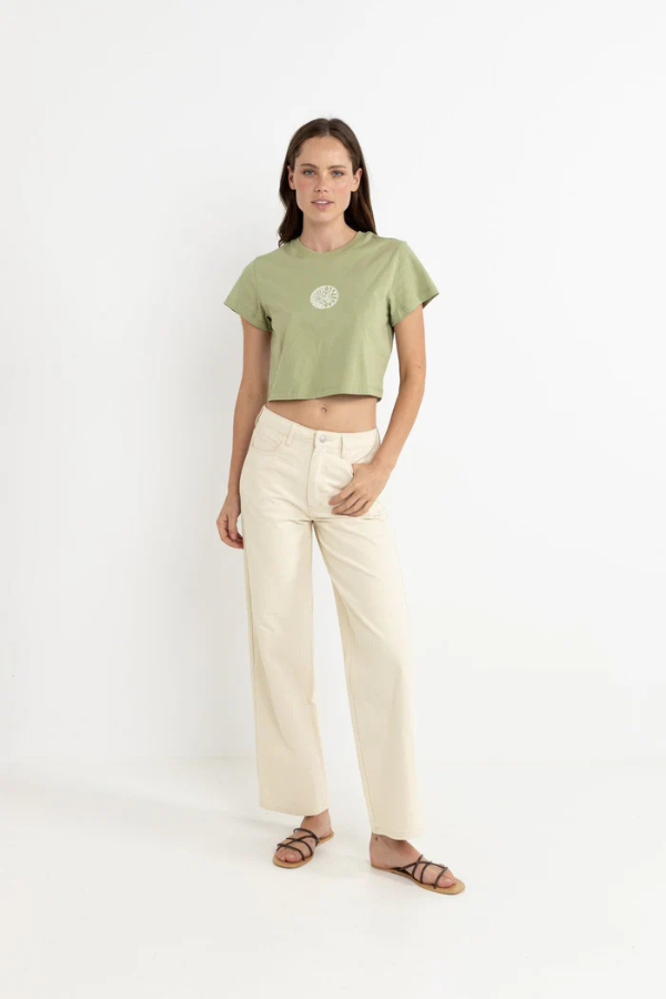 Rhythm Sun Crop Crew Tee - SAGE