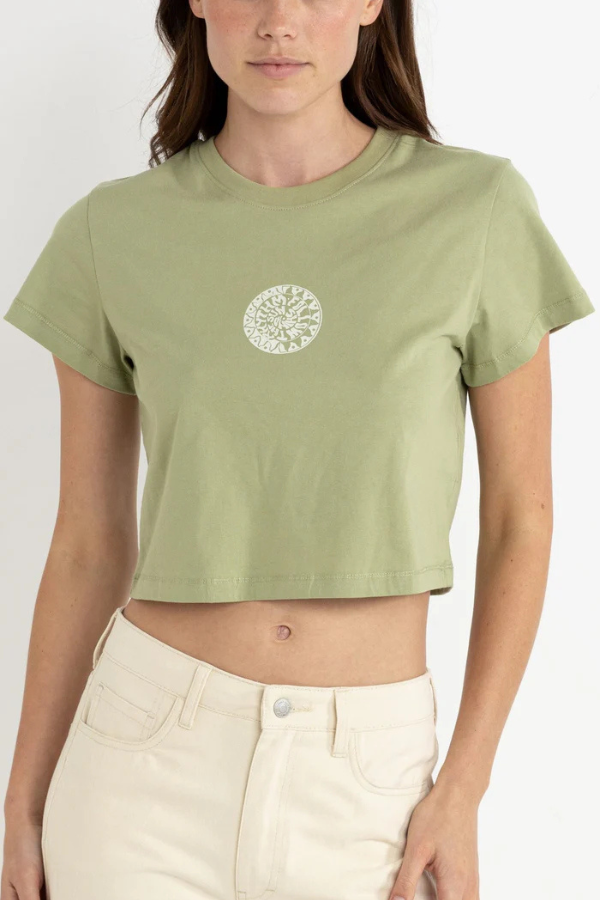 Rhythm Sun Crop Crew Tee - SAGE