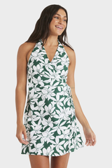 Roxy Khloe Vista Wrap Mini Halter Neck Dress - EVERGREEN