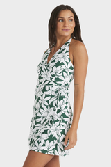 Roxy Khloe Vista Wrap Mini Halter Neck Dress - EVERGREEN