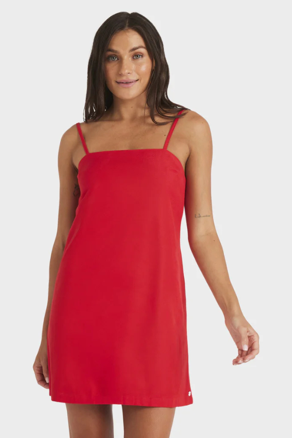 Roxy Rio Playa Blanca Solid Mini Dress - RIO RED