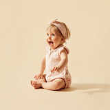 Wilson & Frenchy Pointelle Ruffle Growsuit - Peaches